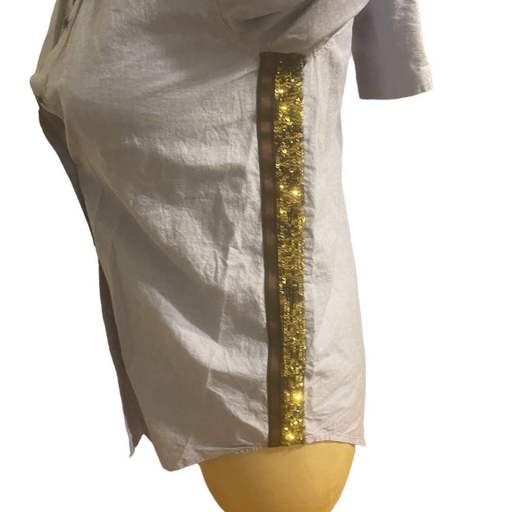 J. Crew Blue Button Down With Sequin Stripe - image 4